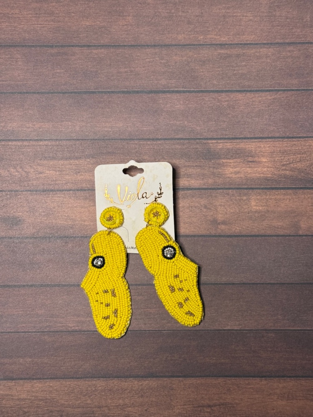 Yellow Beaded Kids Earrings